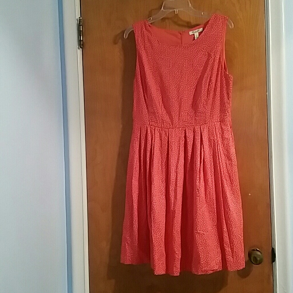 Salmon and white A line dress